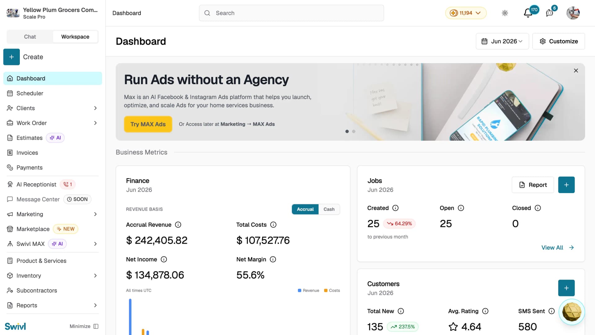 full dashboard