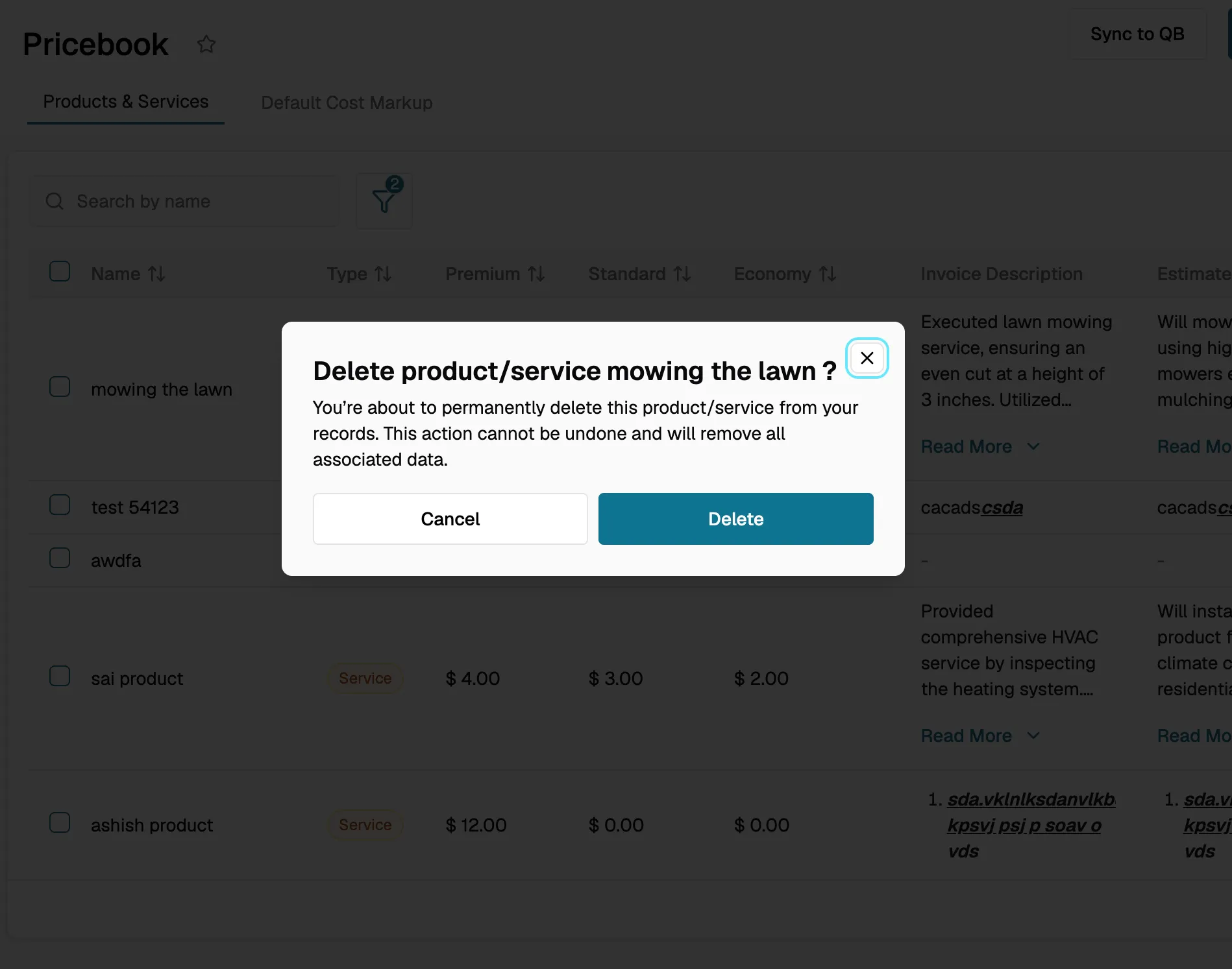 pricebook-delete