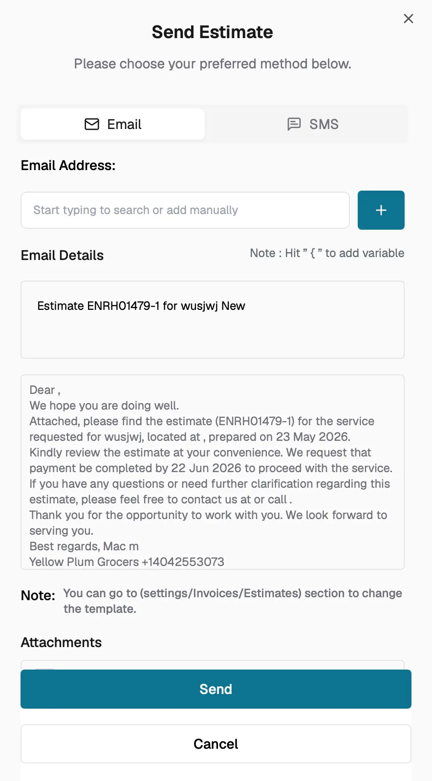 estimate-via-mail