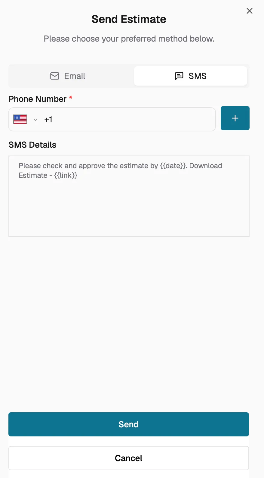 estimate-via-sms