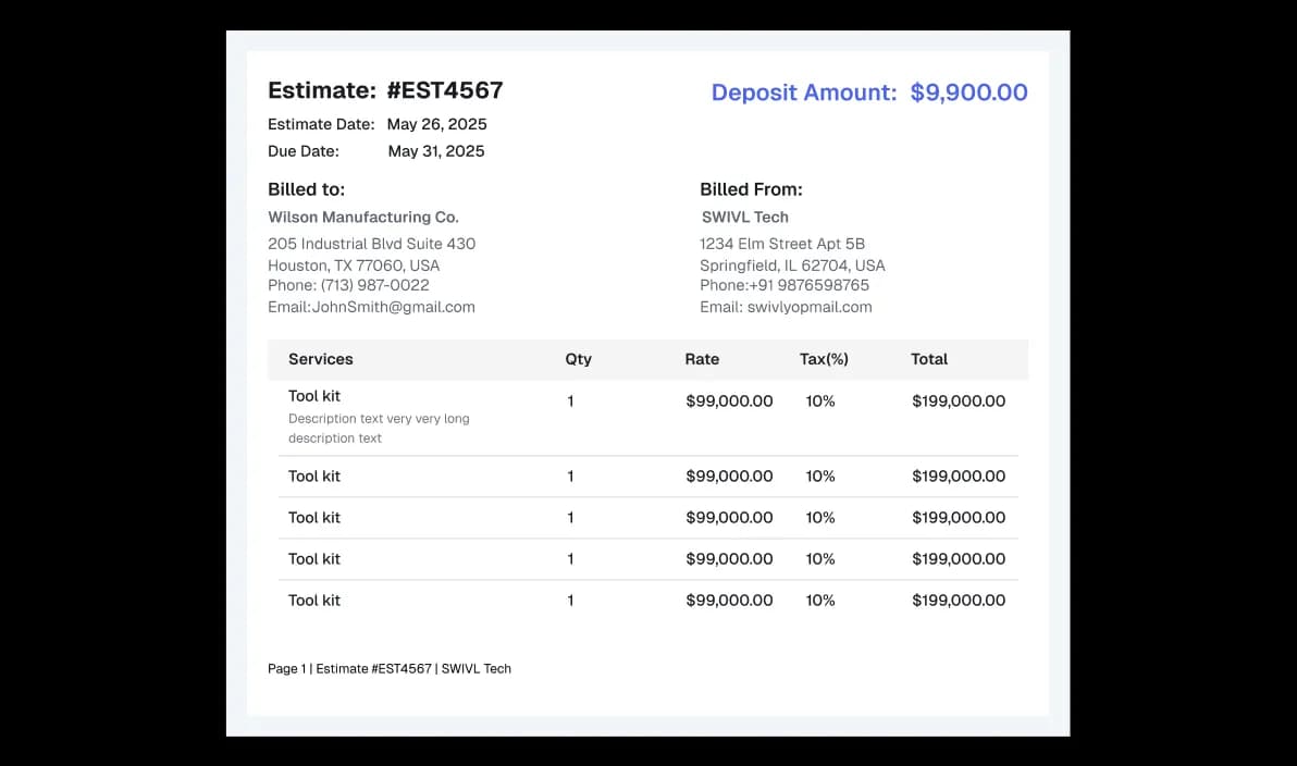 Invoicing feature 2