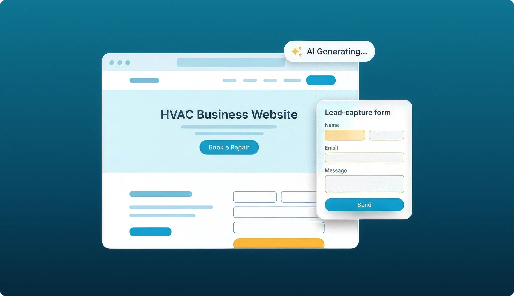 AI Website Builder in Swivl for HVAC