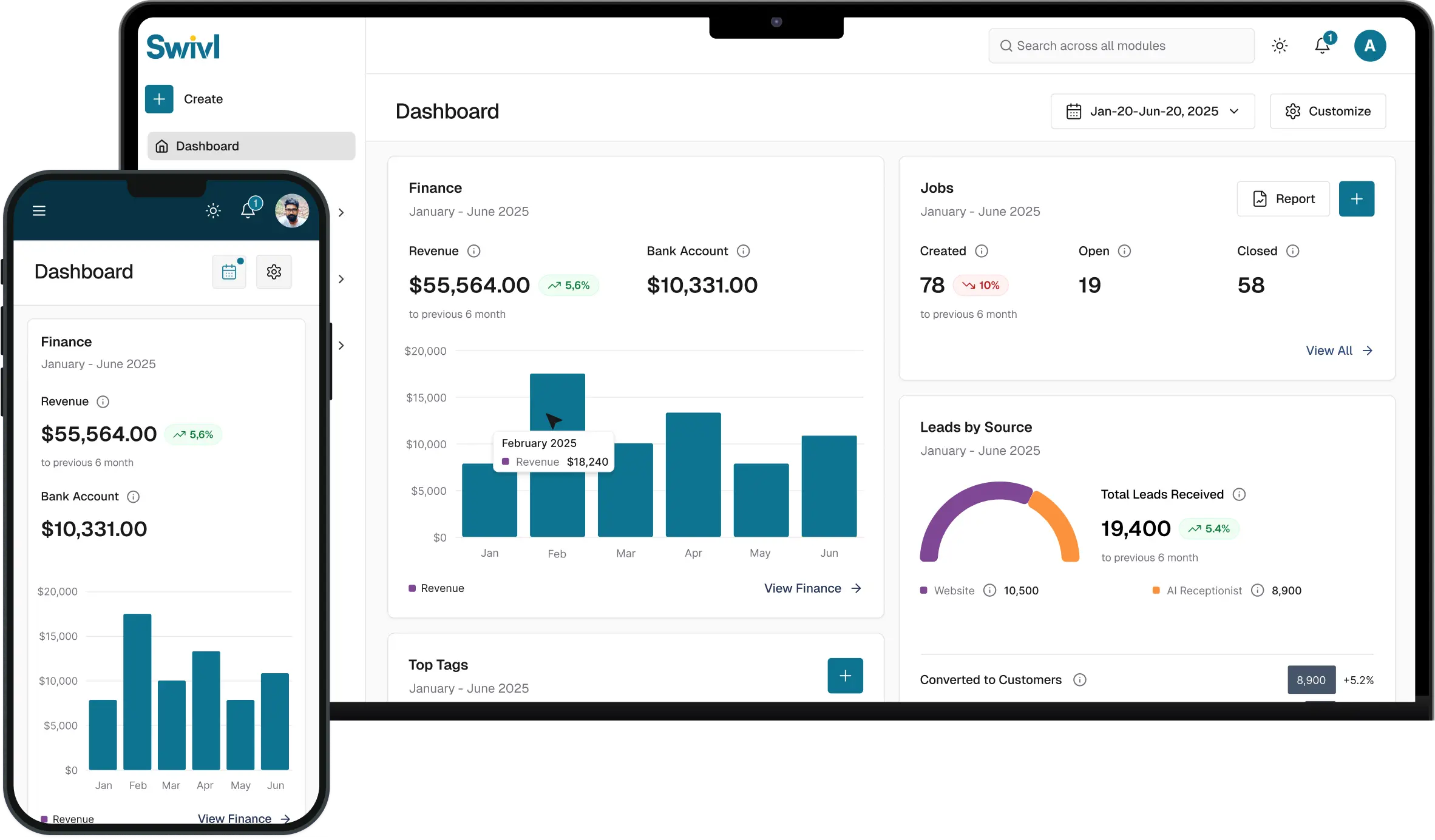 Swivl dashboard on mobile and desktop