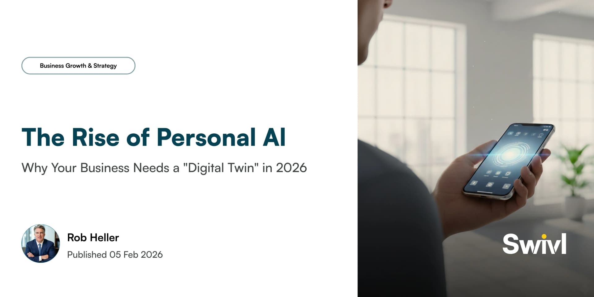 Person looking at phone to access their digital twin