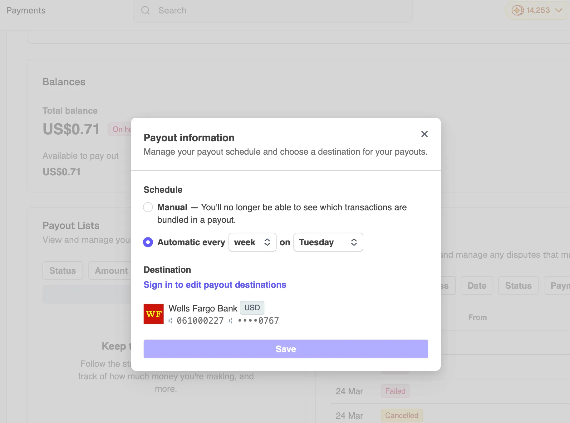 payment inf